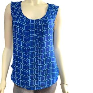 Candie's Blouse in blue with greenish patterned design. Size juniors medium